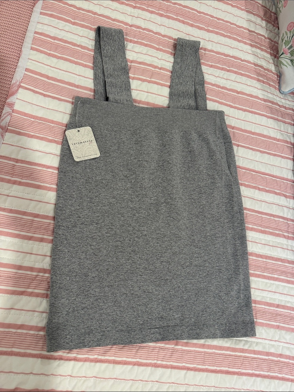 Free People Heather Gray Square-Neck Tank Dress